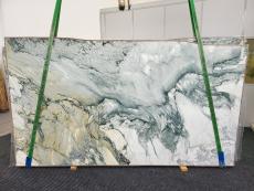 Fornitura lastre grezze lucide 0.8 cm in marmo naturale BRECCIA CAPRAIA TORQUOISE 1632. Dettaglio immagine fotografie 