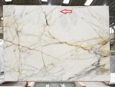 Fornitura lastre grezze lucide 2 cm in marmo naturale CALACATTA ORO 1761. Dettaglio immagine fotografie 