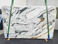 Fornitura lastre grezze levigate 2 cm in marmo naturale CALACATTA PICASSO 1728. Dettaglio immagine fotografie 