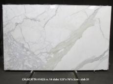 Fornitura lastre grezze lucide 2 cm in marmo naturale CALACATTA 1423M. Dettaglio immagine fotografie 