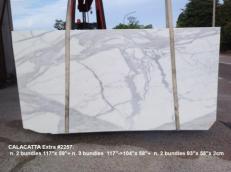 Fornitura lastre grezze levigate 2 cm in marmo naturale CALACATTA 2257. Dettaglio immagine fotografie 