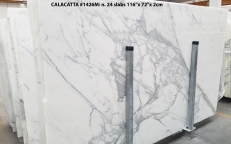 Fornitura lastre grezze lucide 0.8 cm in marmo naturale CALACATTA 1426M. Dettaglio immagine fotografie 