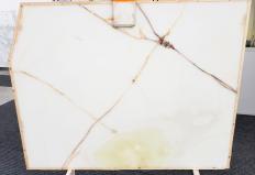 Fornitura lastre grezze lucide 2 cm in onice naturale White Onyx 1048. Dettaglio immagine fotografie 